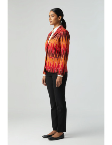 Yamini Ikat Multicolor Handloom Waistcoat/Jacket