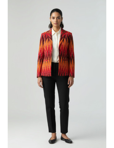 Yamini Ikat Multicolor Handloom Waistcoat/Jacket