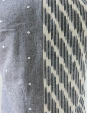 Yamini Ikat Grey Black Designer Handloom Waistcoat/Jacket