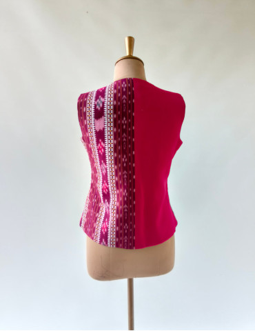 Yamini Pink Sambalpuri Handloom Woven Waistcoat/Jacket