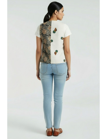 Yamini Women Handloom Kalamkari Block Print Waistcoat/Jacket