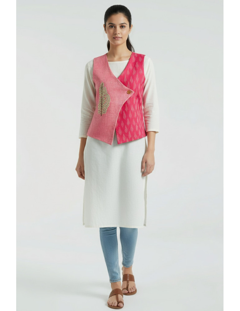 Yamini Ikat Handloom Pattachitra  Life Tree Waistcoat/Jacket 