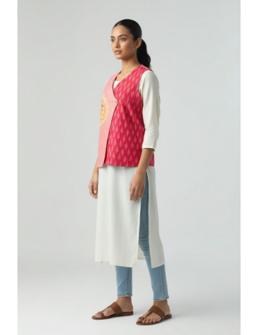 Yamini Ikat Hand Painted Pattachitra Handloom Waistcoat/Jacket