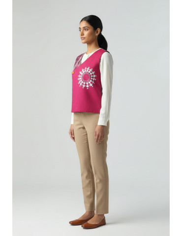 Yamini Sambalpuri Handloom Hand Painted Pattachitra Waistcoat/Jacket