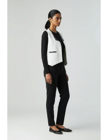 Yamini Ikat Handloom White Black  Waistcoat/Jacket 