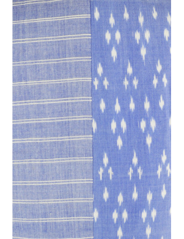 Yamini Ikat Handloom Denim  Blue Waistcoat/Jacket 