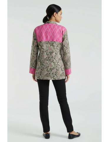 Yamini Kalamkari Ikat Handloom Waistcoat/Jacket 