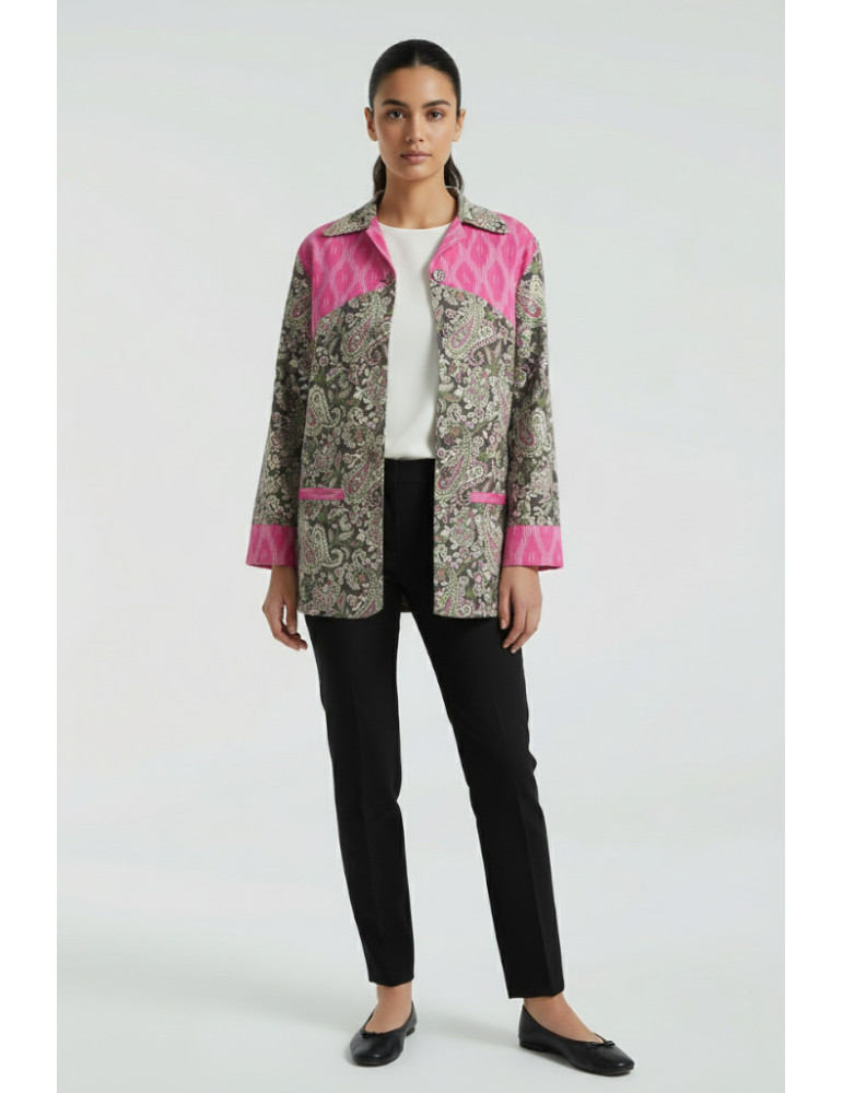 Yamini Kalamkari Ikat Handloom Waistcoat/Jacket 