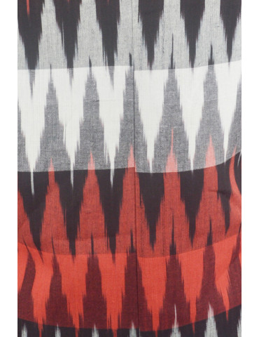 YAMINI Ikat Red Black Full Sleeve Handloom Waistcoat/Jacket 