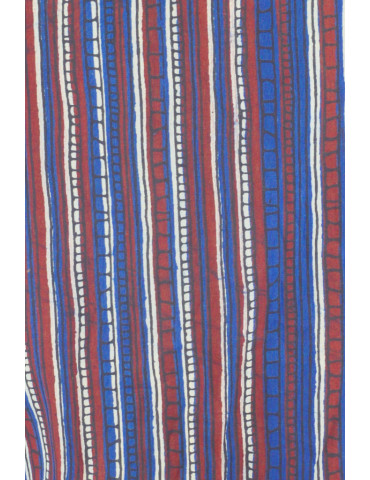 Yamini Hand Block  Blue Red Handloom Waistcoat/Jacket 