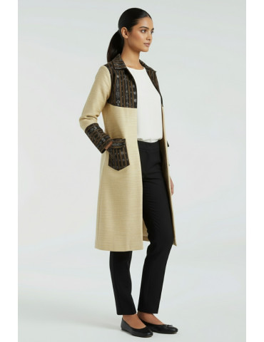 YAMINI Sambalpuri Designer  Cotton Long Handloom Waistcoat/Jacket