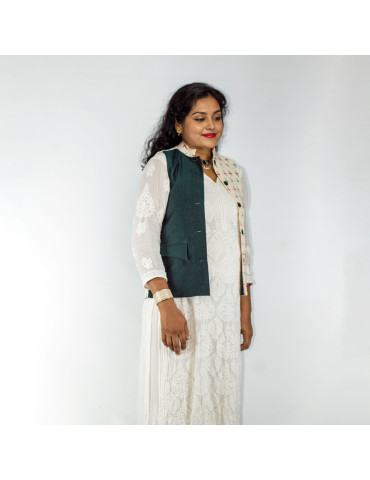 Yamini Ikat  Cotton Handloom Waistcoat/Jacket