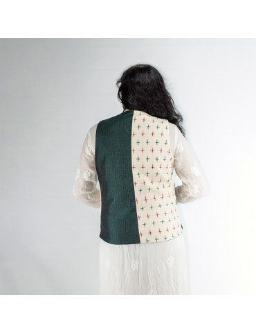 Yamini Ikat  Cotton Handloom Waistcoat/Jacket