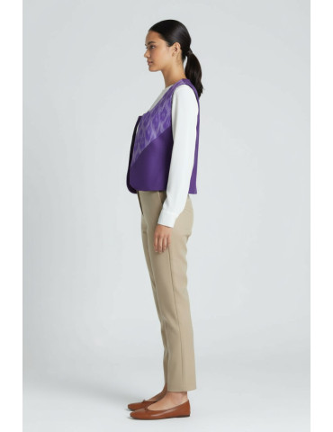 Yamini kat Cotton Purple Handloom Waistcoat/Jacket