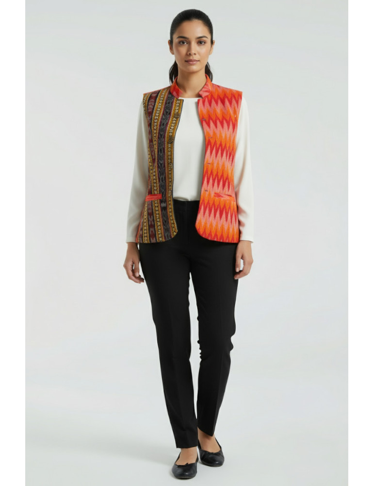 Yamini Sambalpuri Cotton Handloom Waistcoat/Jacket