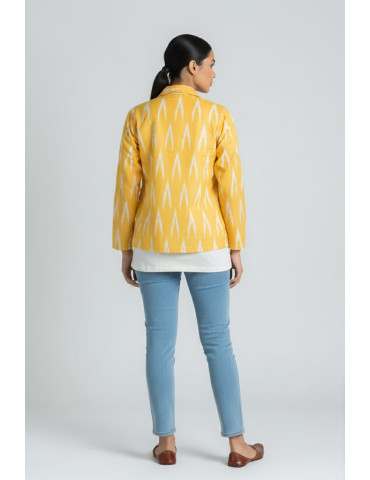 Yamini Yellow Ikat Cotton Handloom Jacket