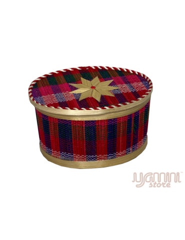 Bamboo Box with lid Red