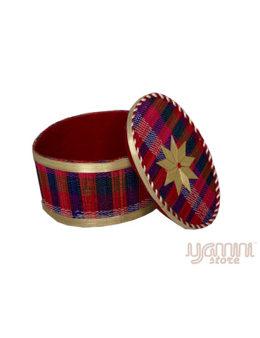 Bamboo Box with lid Red
