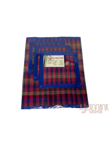 Bamboo Table mat Blue Red