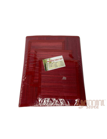 Bamboo Table mat Solid Red