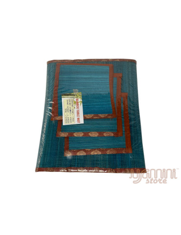 Bamboo Table mat Brown Blue