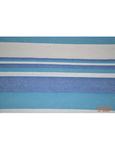Handloom Cotton Double Bedsheet with Pillow Cover White Base with Blue Stripes