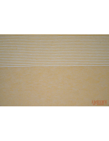 Yellow and White Horizontal Stripes Handloom Cotton Double Bedsheet with Pillow Cover