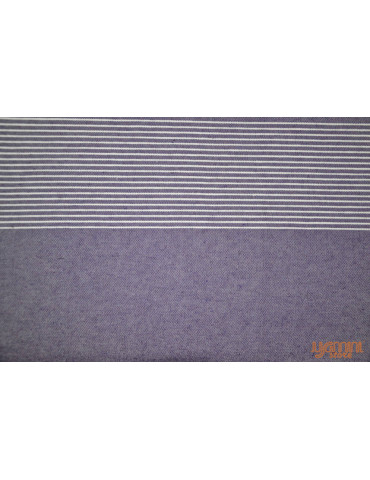 Handloom Cotton Double Bedsheet with Pillow Cover Purple White Striped