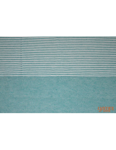 Handloom Cotton Double Bedsheet with Pillow Cover Olive Green White Striped