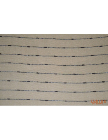 Handloom Cotton Double Bedsheet with Pillow Cover Cream with Black Horizontal Stripe