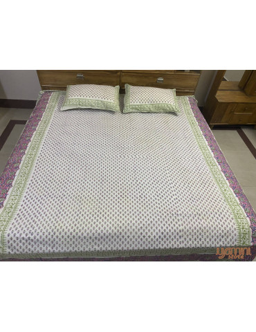 Block Print Handloom Floral Print Bedsheet