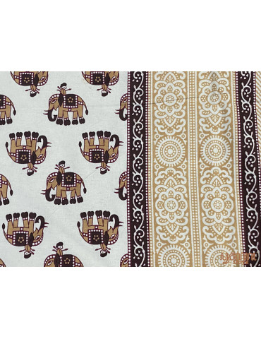 Handloom Pure Cotton Floral Pattern Hand Block print Double Bedsheet with Pillow Cover