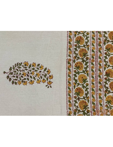 Premium Hand Block Printed Cotton Multicolor Floral Bedsheet With 2 Pillow covers