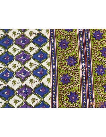 Premium Block Printed Cotton Floral Pattern Bedsheet with 2 Pillow covers