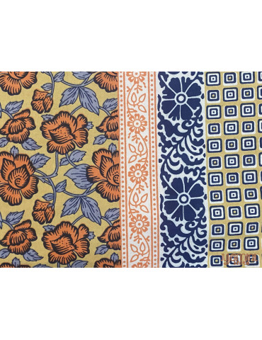 Premium Hand Block Printed Cotton Floral Pattern Bedsheet with 2 Pillow covers