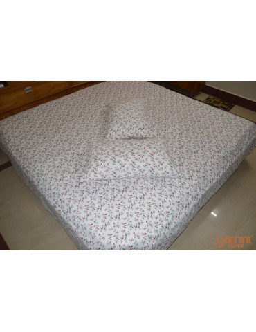 Premium Lightweight Cotton Floral Pattern Bedsheet with 2 Pillow covers