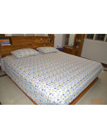 Premium Soft Cotton Floral Pattern Bedsheet with 2 Pillow Covers