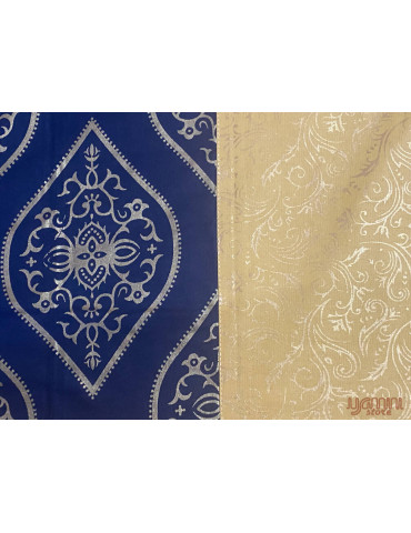 Gold Toned Patola Print Jaipuri Double Bedsheet with Pillow Cover