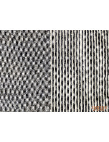 Handloom Cotton Single Bedsheet Grey White Stripes on White Base