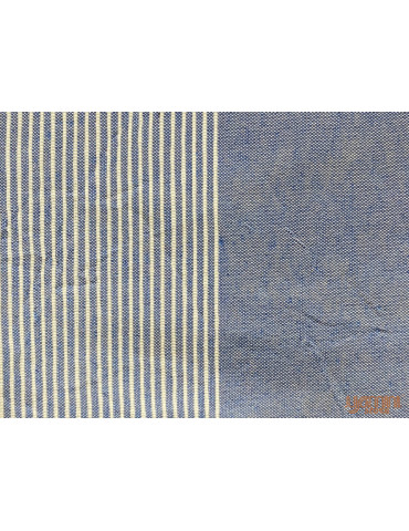 Handloom Cotton Single Bedsheet Blue Stripes on White Base