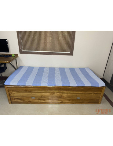Handloom Cotton Single Bedsheet Blue Stripes on White Base