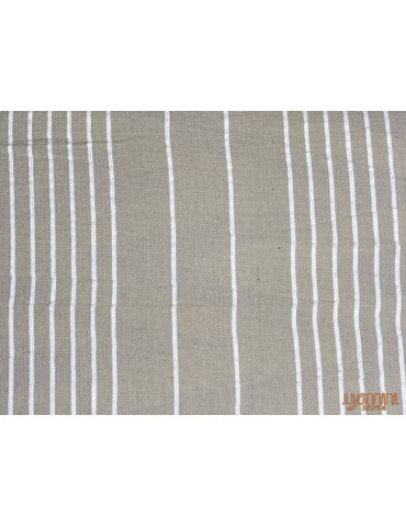 Handloom Cotton Single Bedsheet with Pillow Cover Wheat White Color Striped