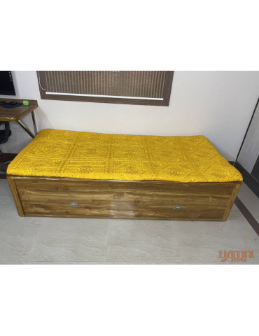 Yellow Thread Mirror Intricate Work Premium Quality Diwan Cover