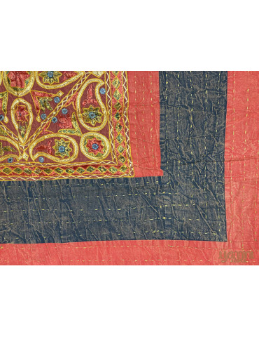 Multicolor Katha Stitch Gudri Bedcover