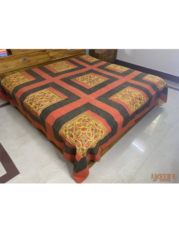 Multicolor Katha Stitch Gudri Bedcover