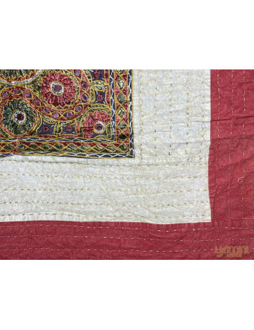 Multicolor Katha Stitch Gudri Bedcover