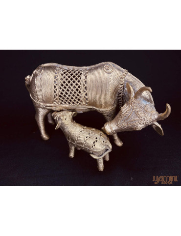 Dhokra Craft - Cow and Standing Calf