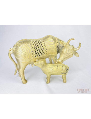 Dhokra Craft - Cow and Standing Calf