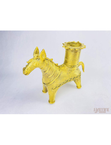 Dhokra Craft - Horse Candle Stand