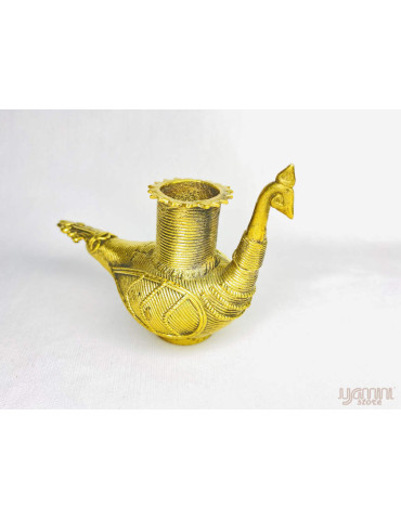 Dhokra Craft - Peacock Candle Stand
